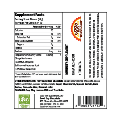 Adult Immunity 80ct supplement facts panel