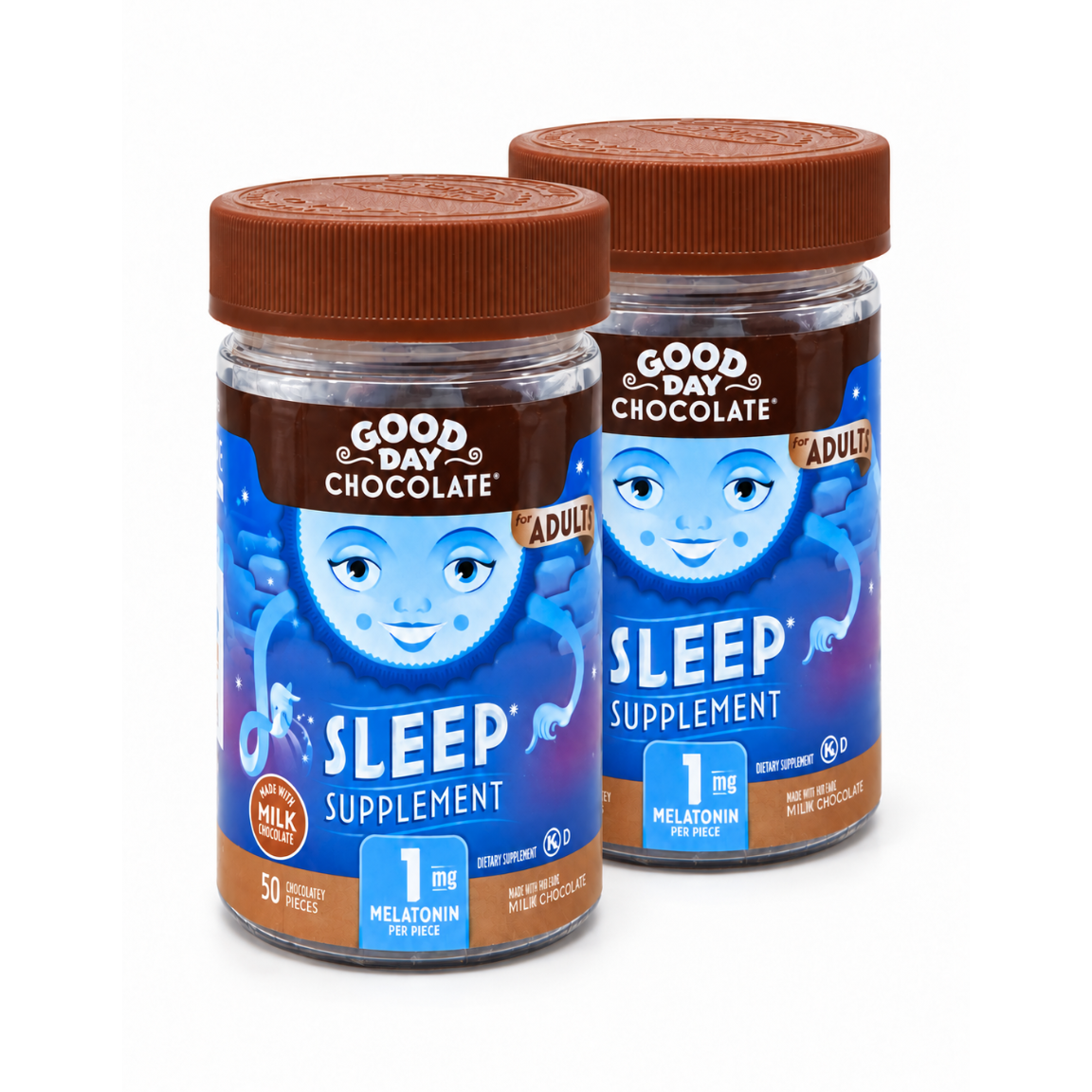 Adult Sleep with Melatonin 1mg Milk 50ct 2-pack
