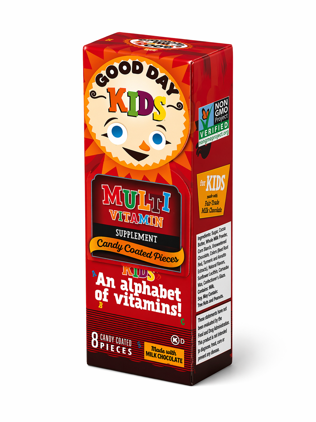 Good Day Chocolate Kids Multivitamin 8-count flip-top box